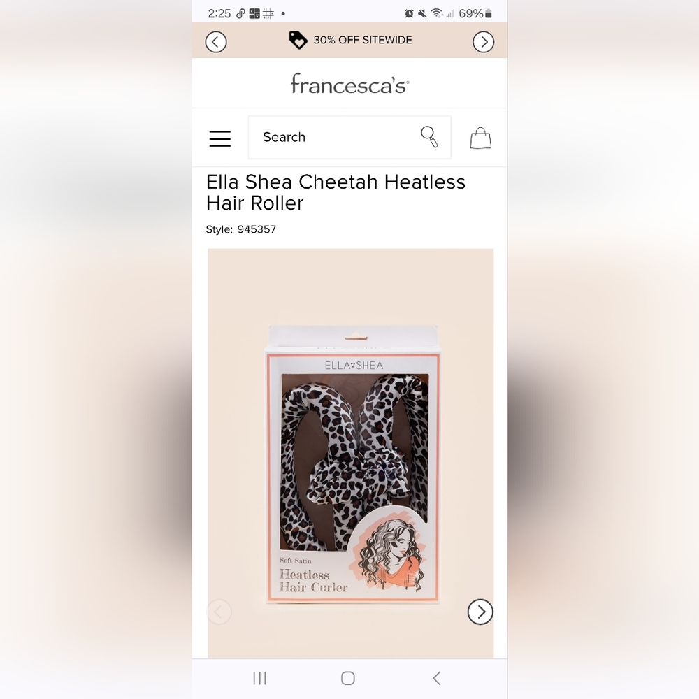 Ella Shea Cheetah Print Heatless Hair Roller by Francesca's